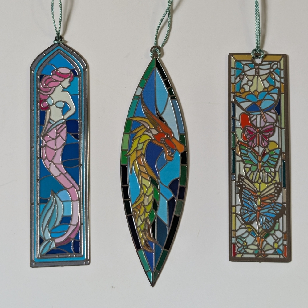 Metal Stained Glass Bookmarks with Tassels